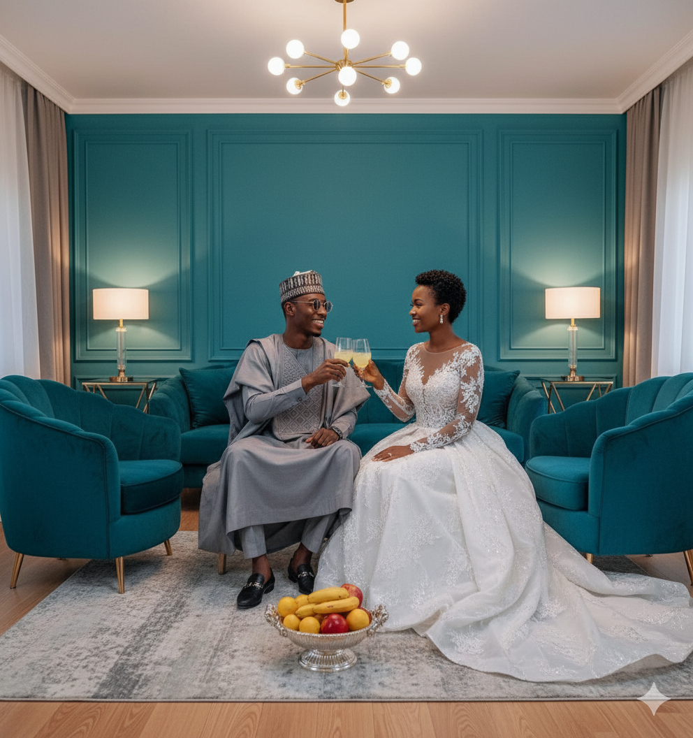 Gambar pratinjau Nano Banana Pro pengantin pria dan wanita