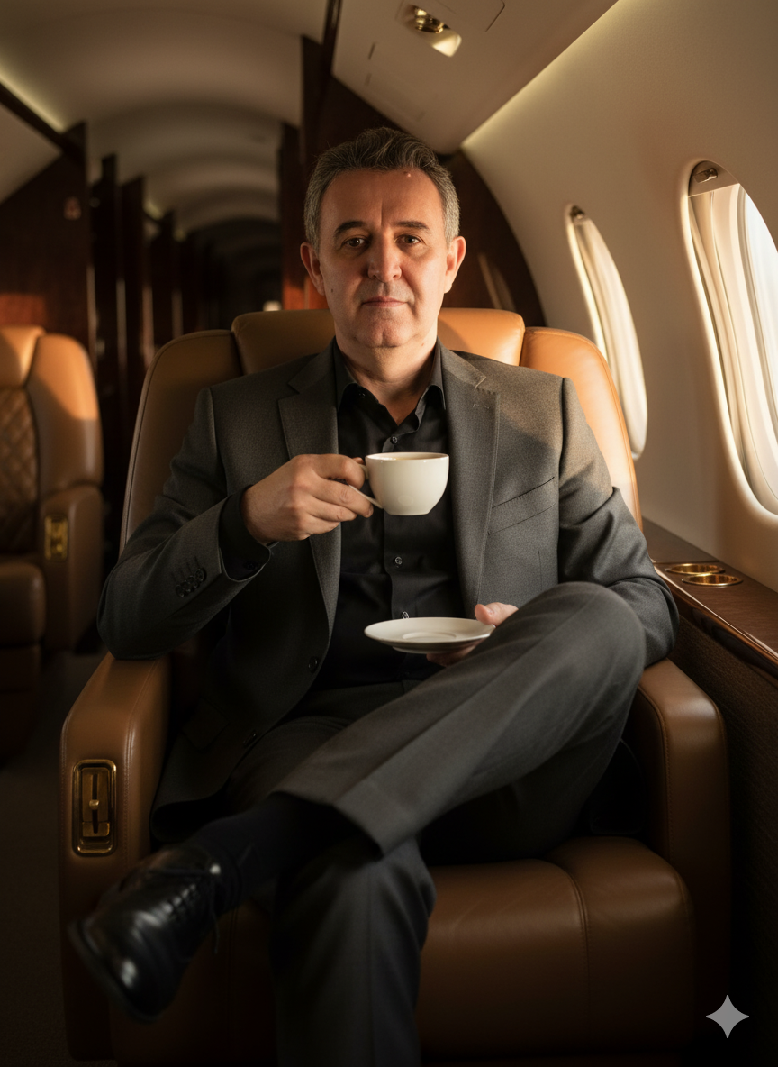 Homem elegente num jato Nano Banana Pro preview image