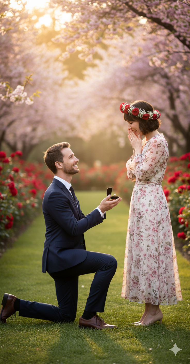 Proposal in a garden Nano Banana Pro preview image