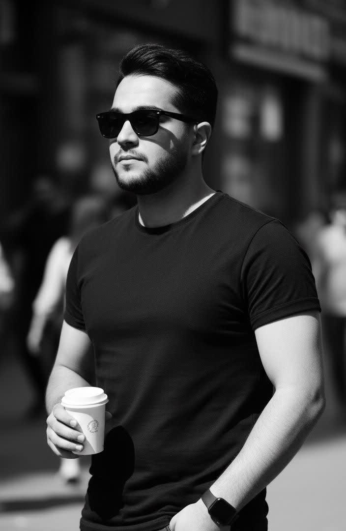 realistic black and white street photography Nano Banana Pro preview image