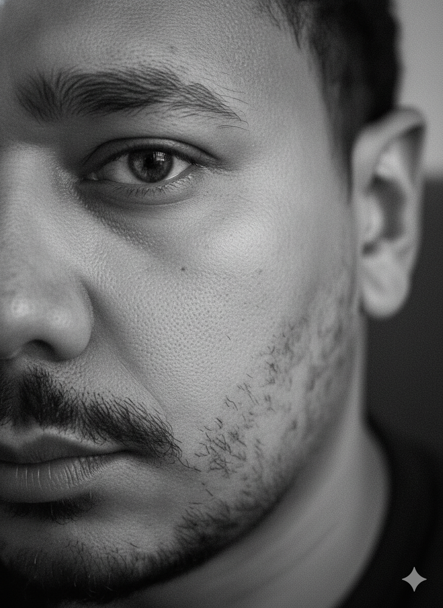 Monochrome Intensity: Extreme Close-Up Portrait Nano Banana Pro preview image