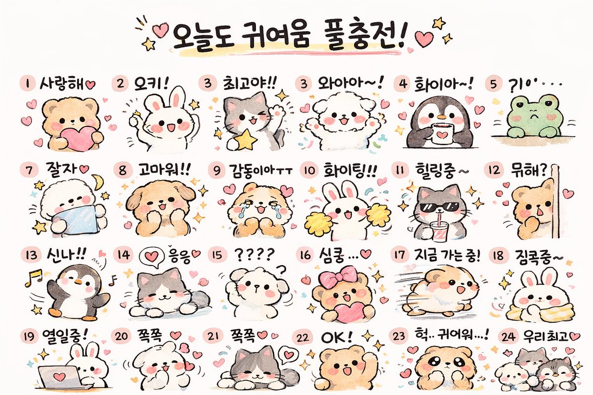 Kawaii Animal Sticker Sheet Generator preview image