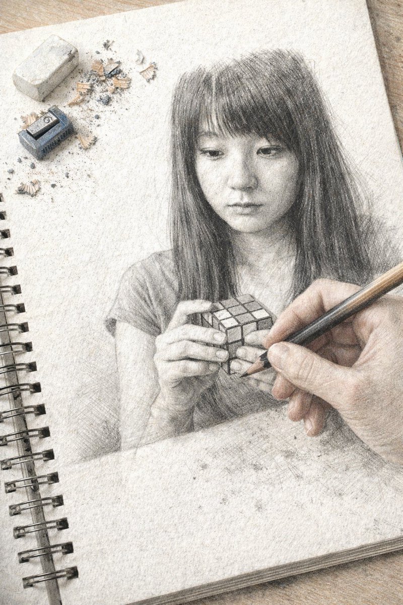 Trompe L'oeil Sketchbook Drawing preview image