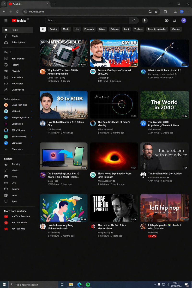 YouTube Dark Mode Desktop UI Mockup preview image