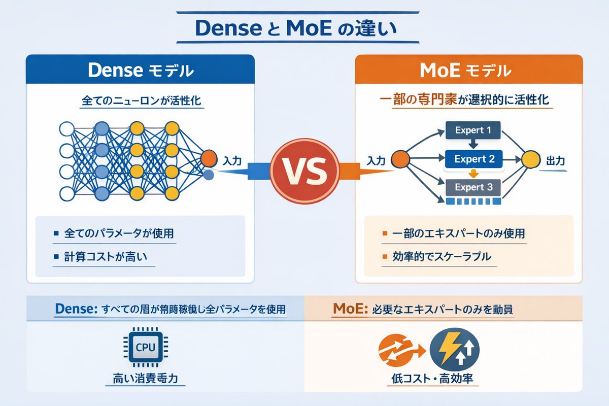 Dense vs MoE Neural Network Infographic preview image