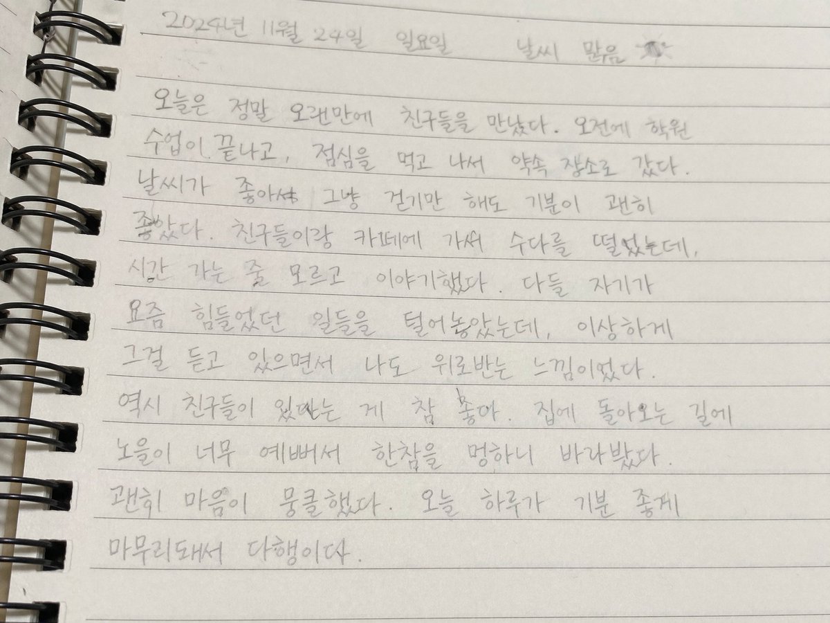 Handwritten Korean Journal Entry preview image