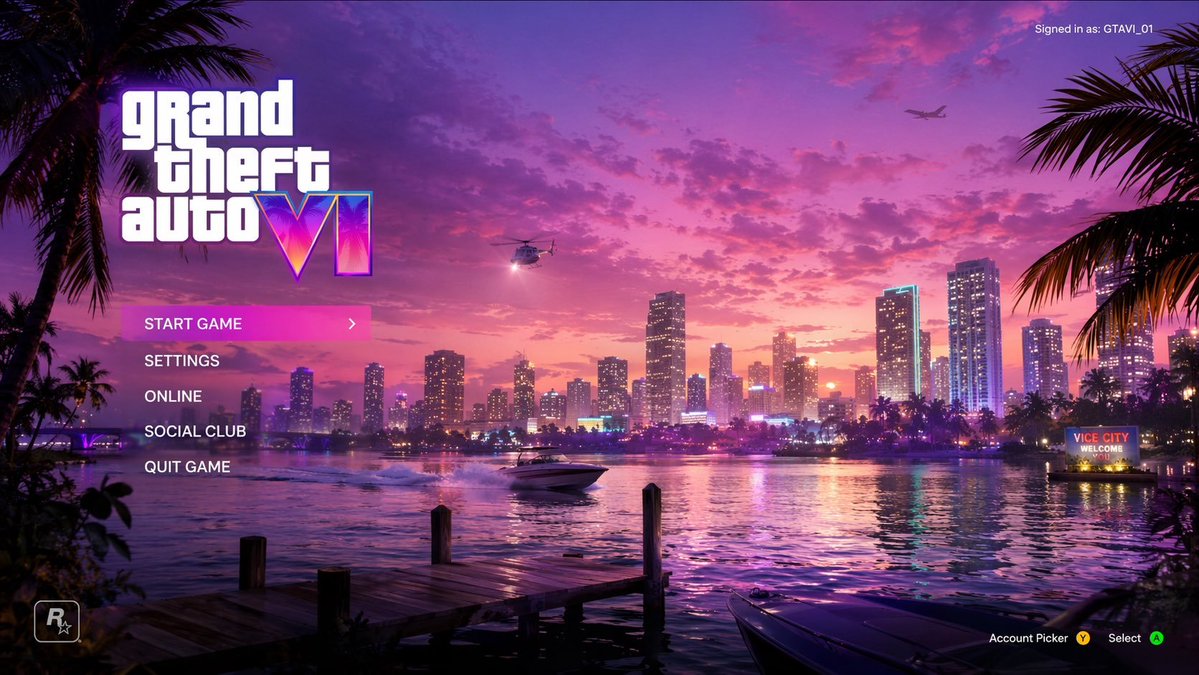 Vice City Sunset Game Menu Mockup preview image