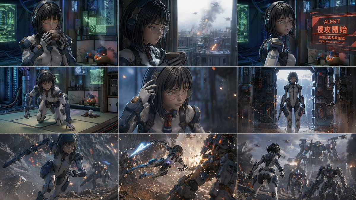 3x3 Sci-Fi Action Storyboard preview image