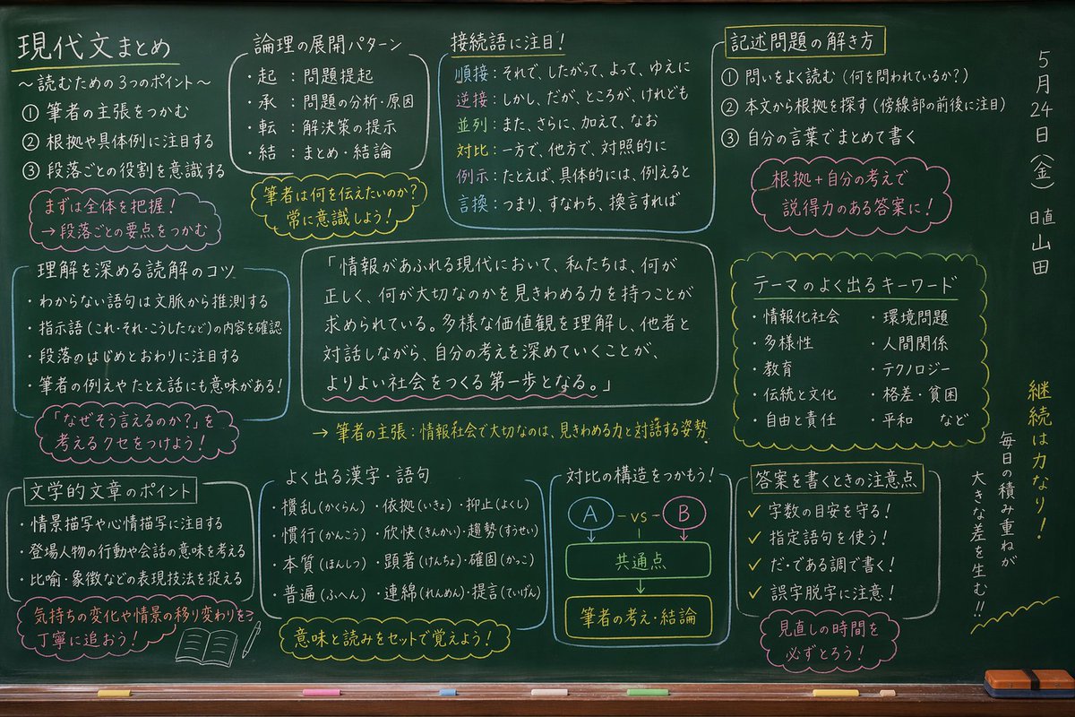 Japanese Classroom Chalkboard Notes preview image