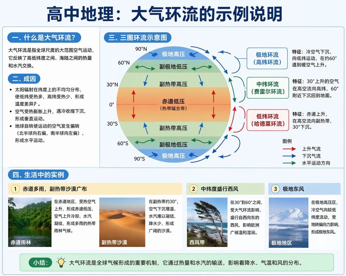 Educational Infographic on Atmospheric Circulation preview image