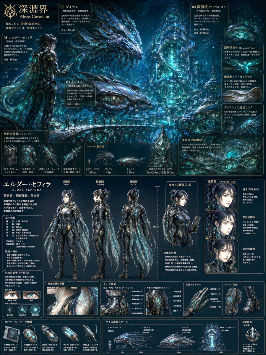 Sci-Fi Concept Art & Character Sheet preview image