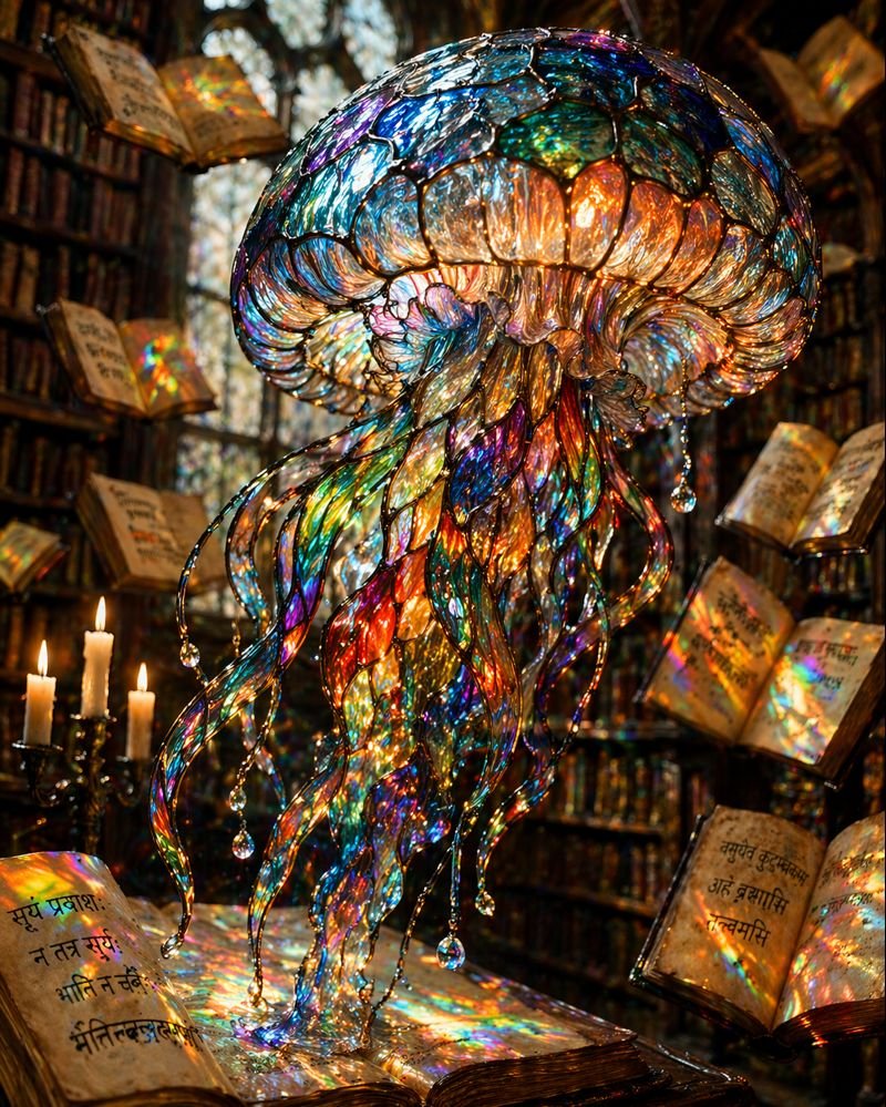 Macro Stained Glass Jellyfish preview image