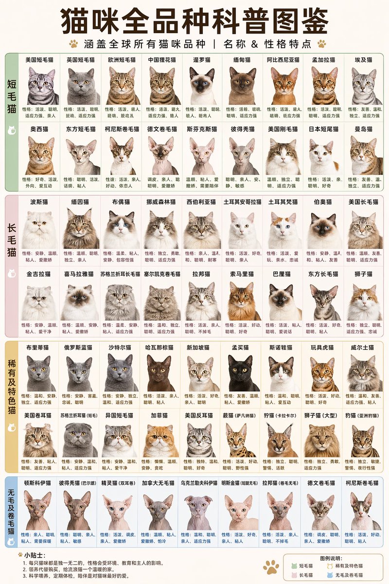 Comprehensive Cat Breed Infographic preview image