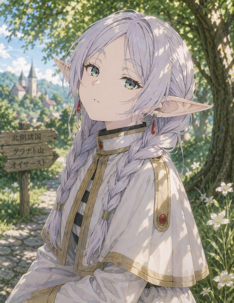 Anime Elf Girl on Forest Path preview image