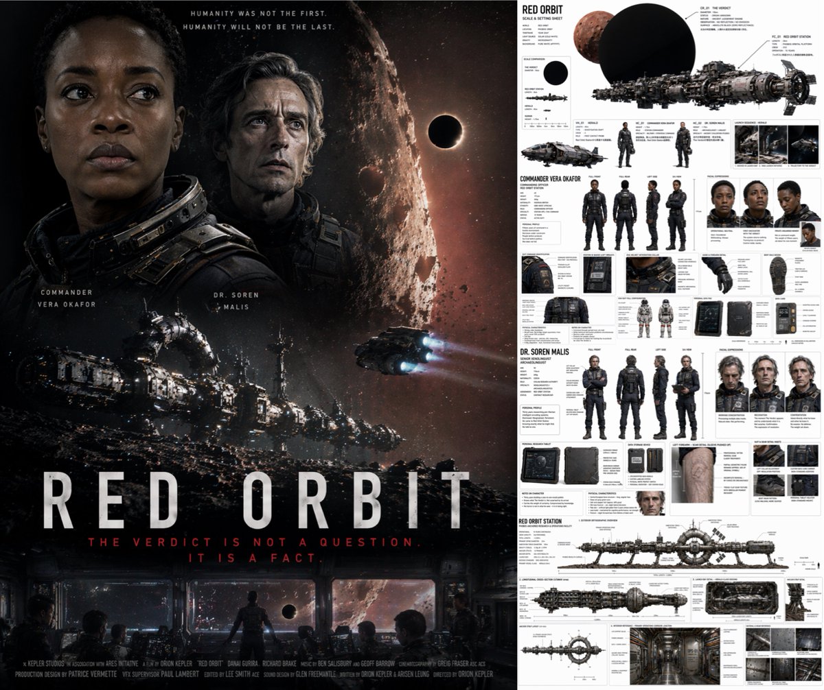Sci-Fi Movie Poster and Production Design Sheet preview image