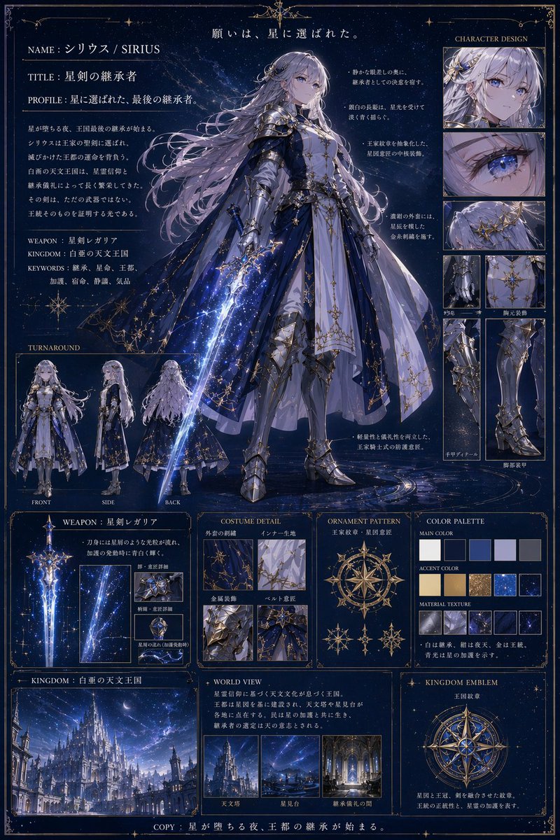 Fantasy Knight Concept Art Sheet preview image
