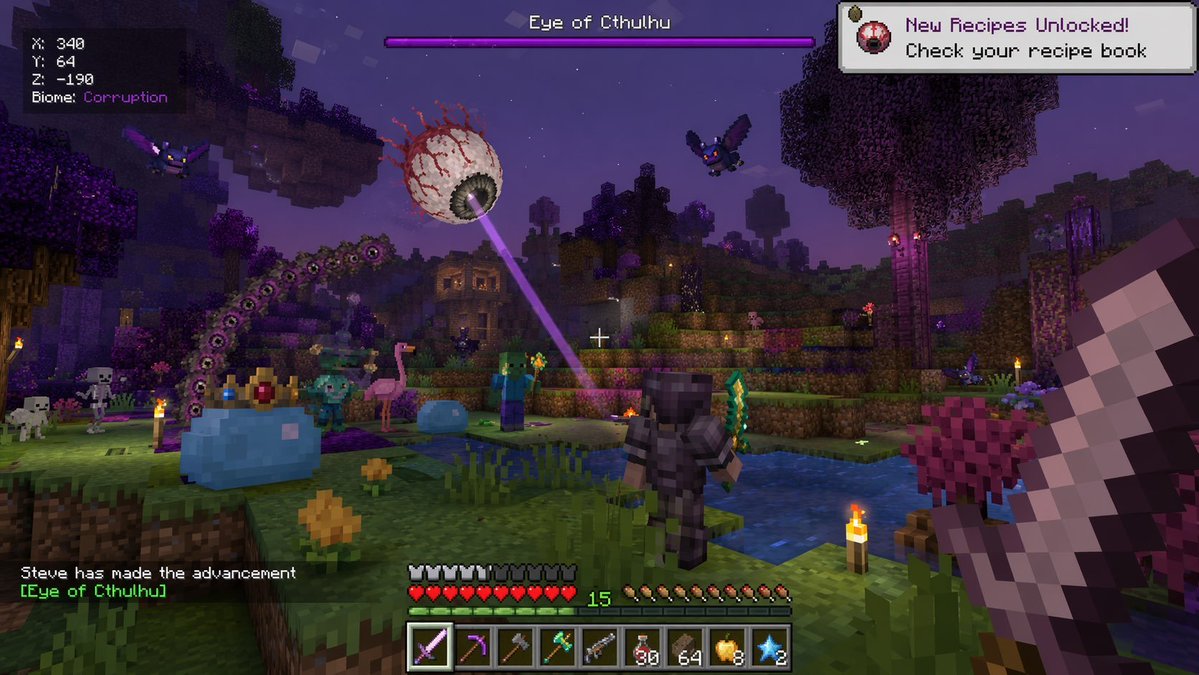 Voxel Survival Game Boss Fight HUD preview image