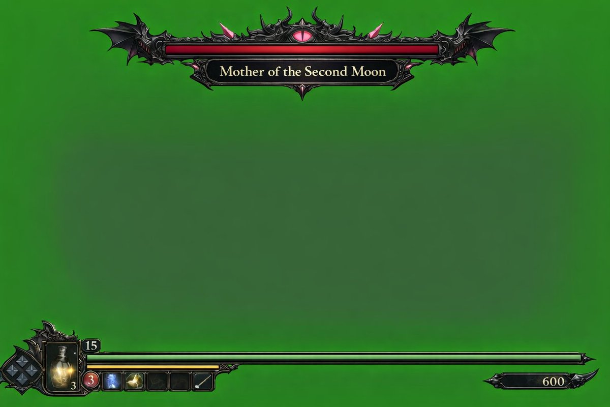 Dark Fantasy Game HUD on Green Screen preview image