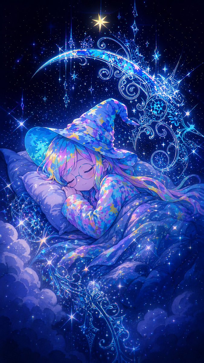 Sleeping Anime Star Witch preview image