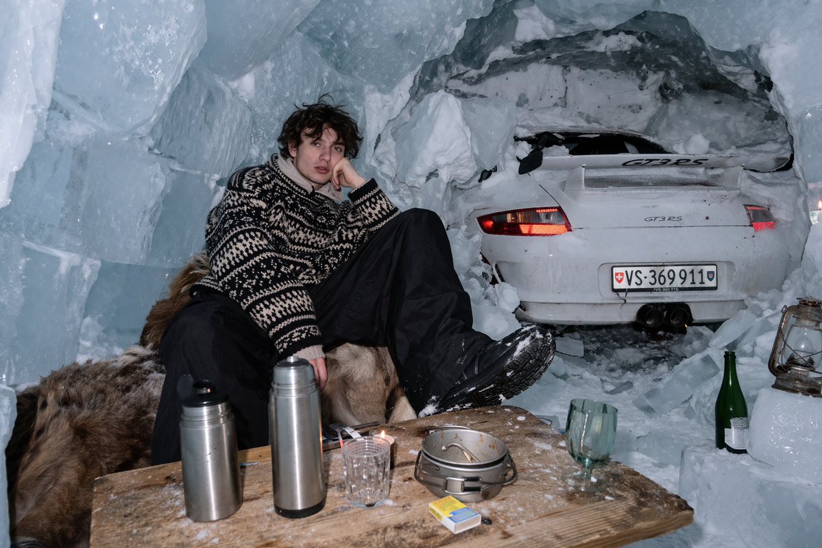 Surreal Ice Cave Flash Photography preview image