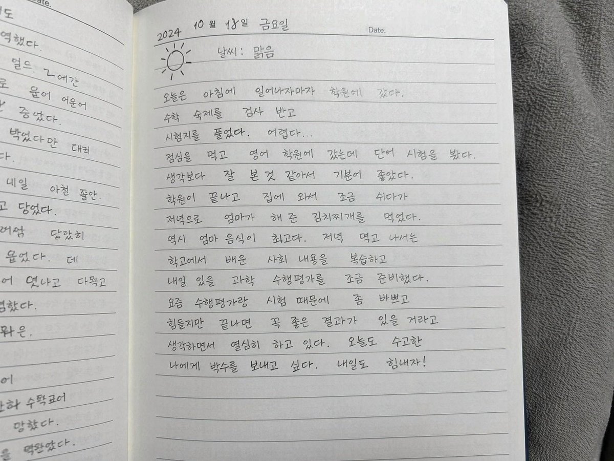 Handwritten Korean Diary Entry preview image