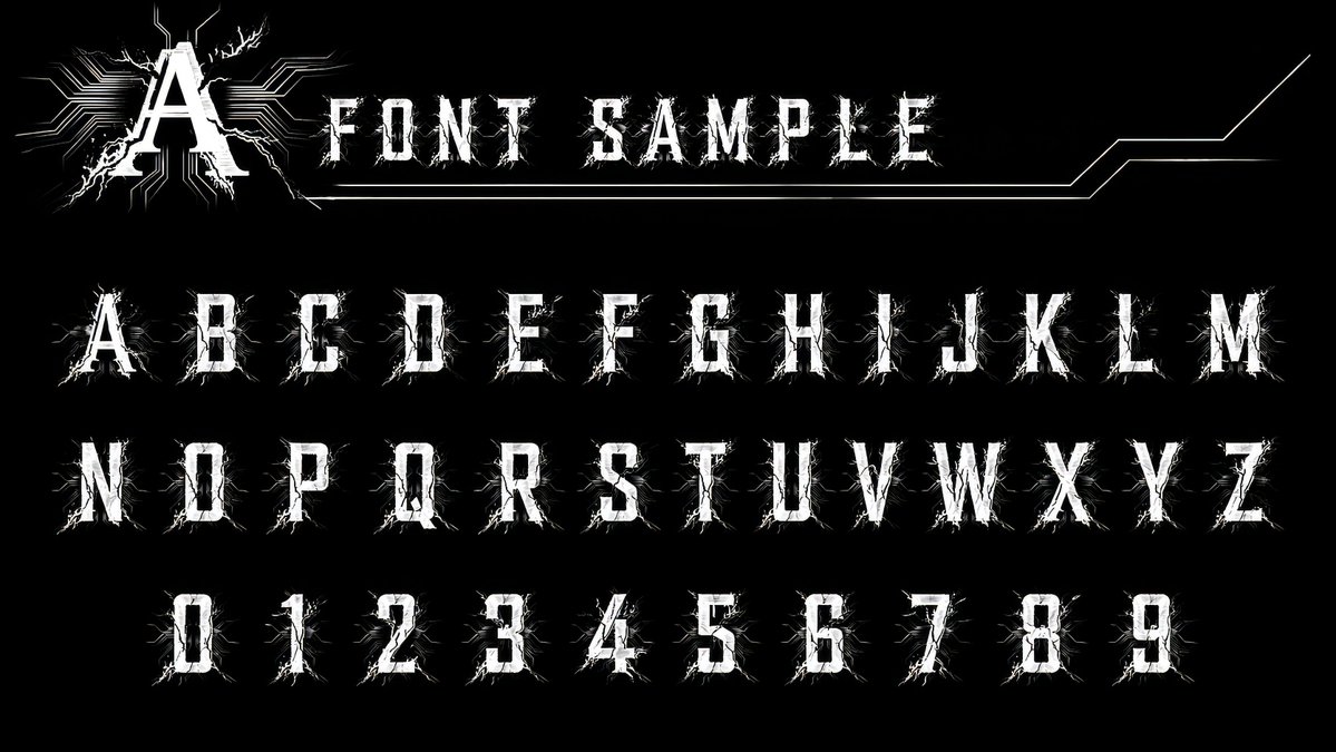 Alphanumeric font catalog prompt preview image