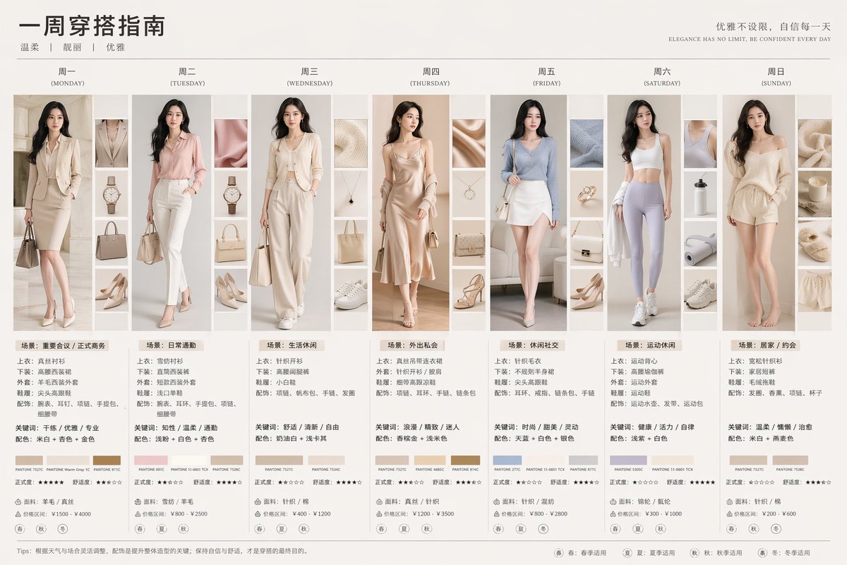 7-Day Fashion Lookbook Infographic preview image