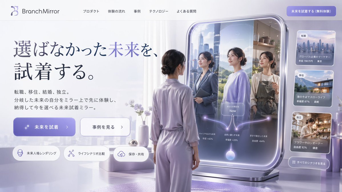 Futuristic Smart Mirror Website Mockup preview image