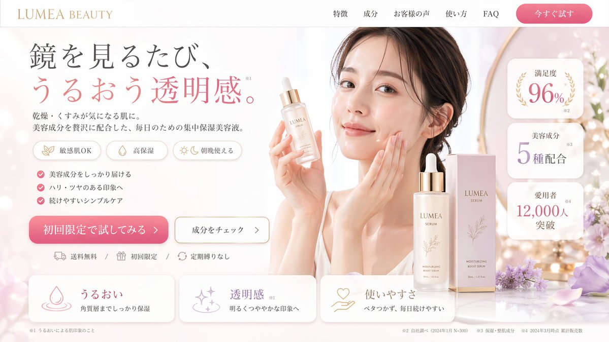 Beauty Landing Page Hero Section preview image