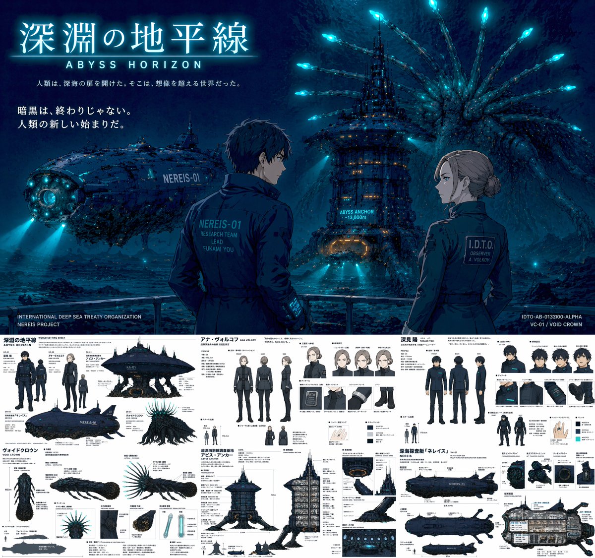 Sci-Fi Deep Sea Concept Art & Reference Sheet preview image