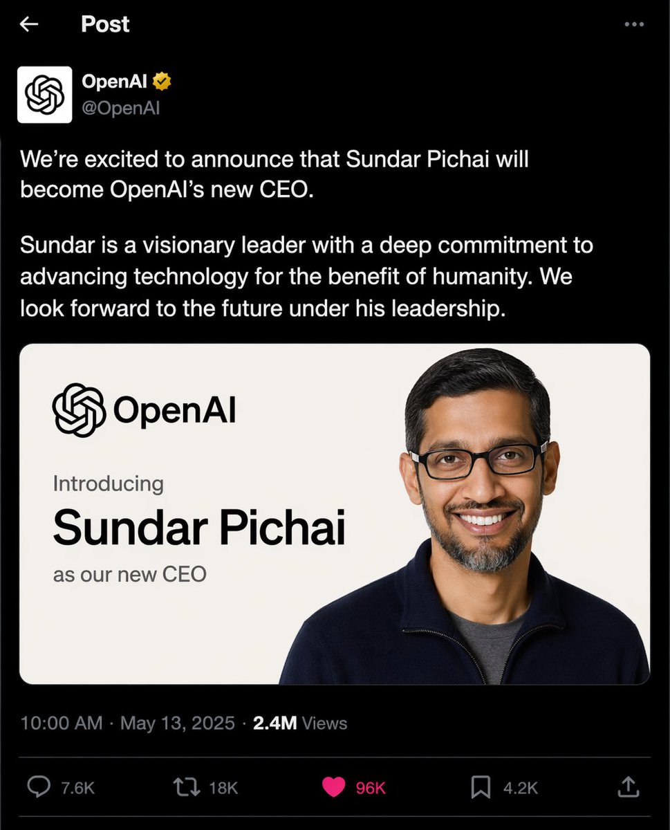 OpenAI CEO Announcement Mockup preview image