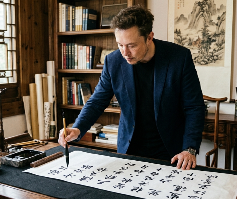 Musk Writing Chinese Calligraphy preview image