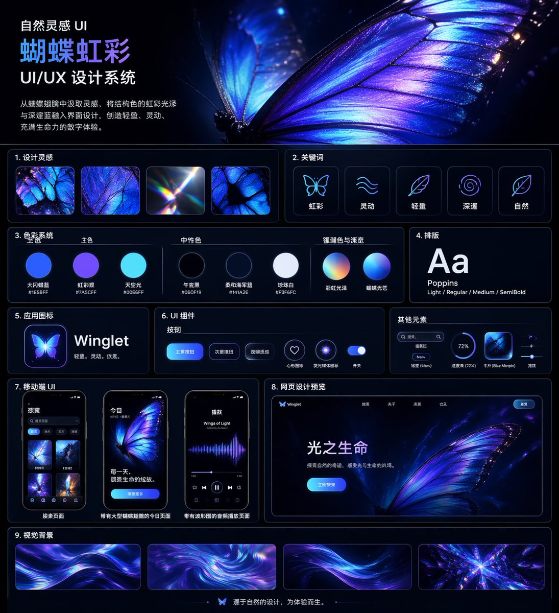 Iridescent Butterfly UI System Board preview image