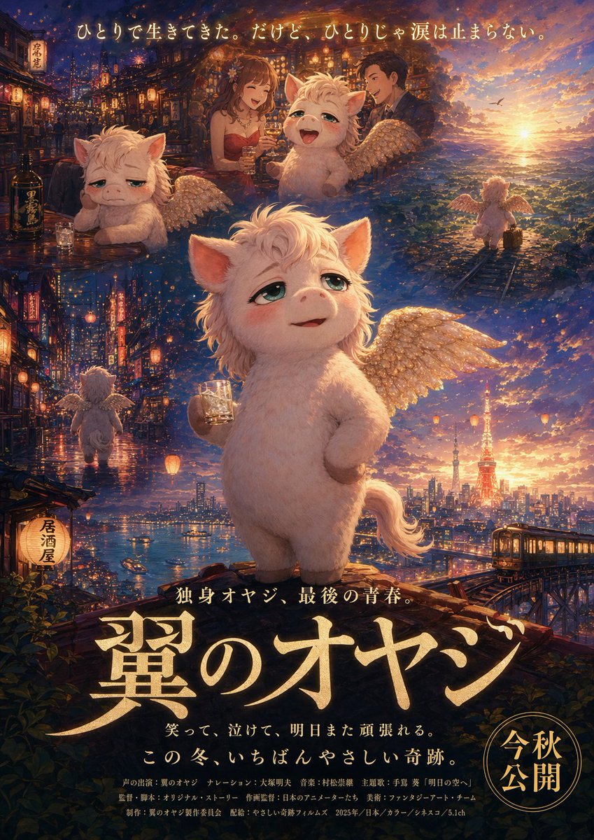 Japanese Fantasy Winged Pig Film Poster preview image