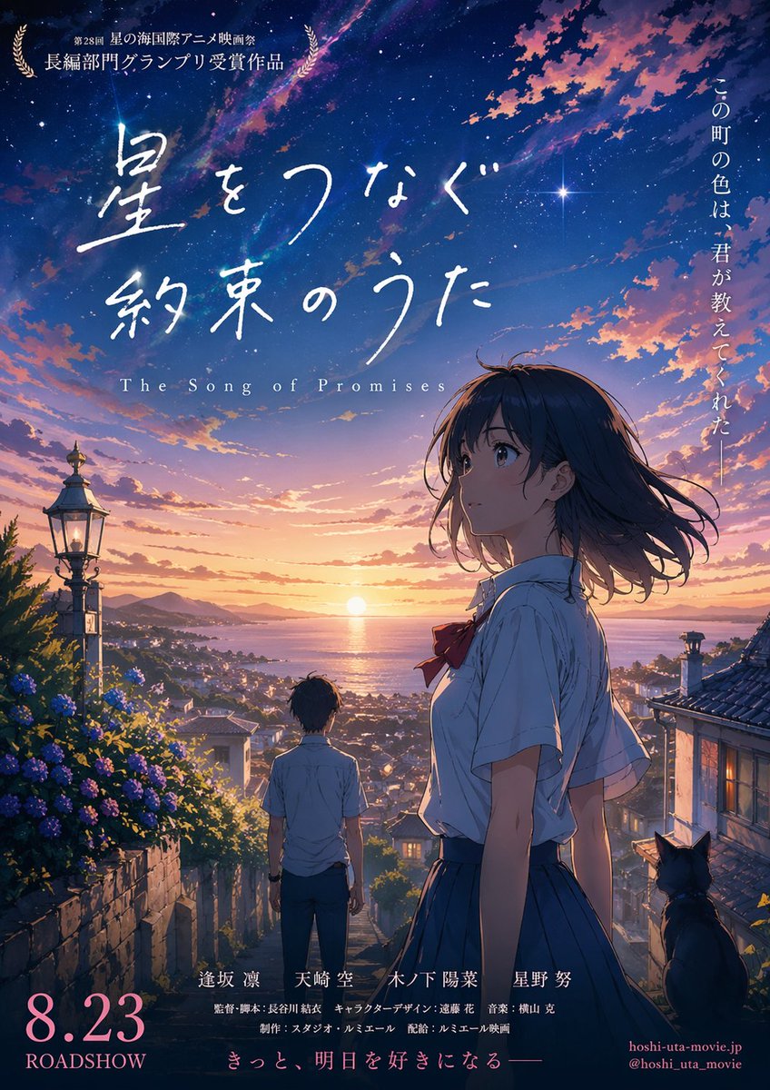 Anime Sunset Film Poster preview image