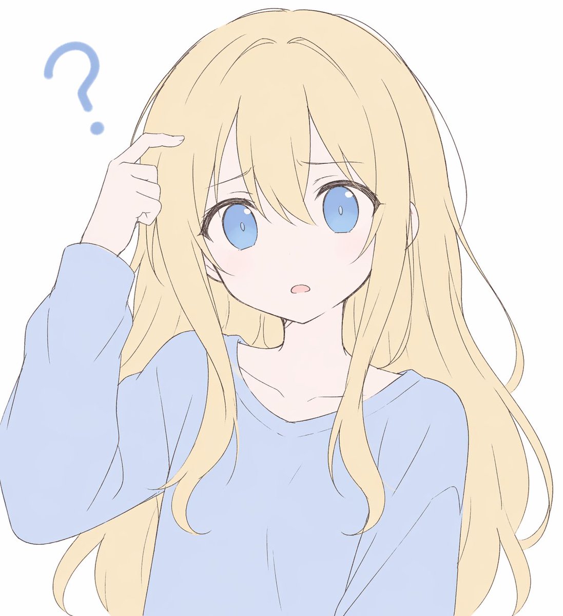 Confused Blonde Anime Girl Portrait preview image