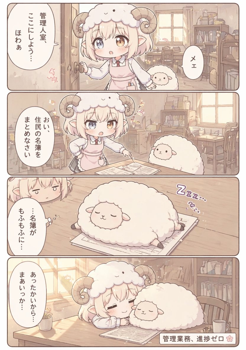 Cute Sheep Girl Office Manga Page preview image