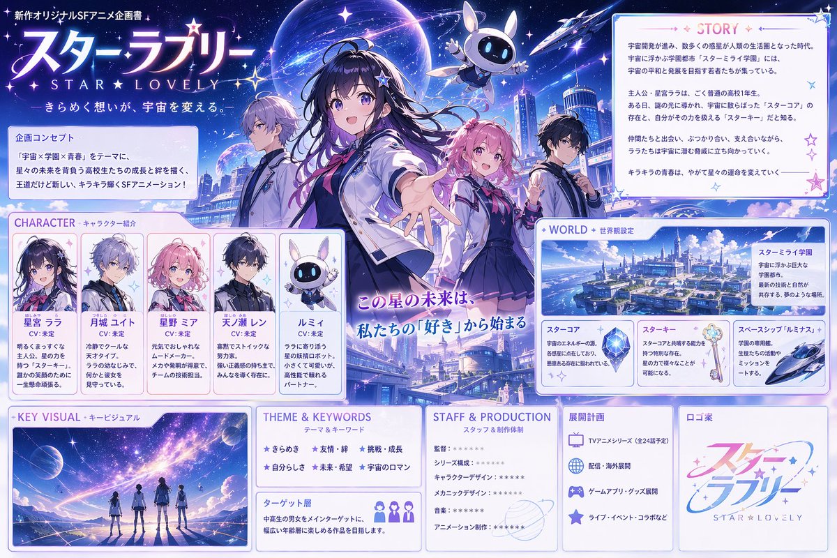 Anime Sci-Fi School Proposal Board preview image