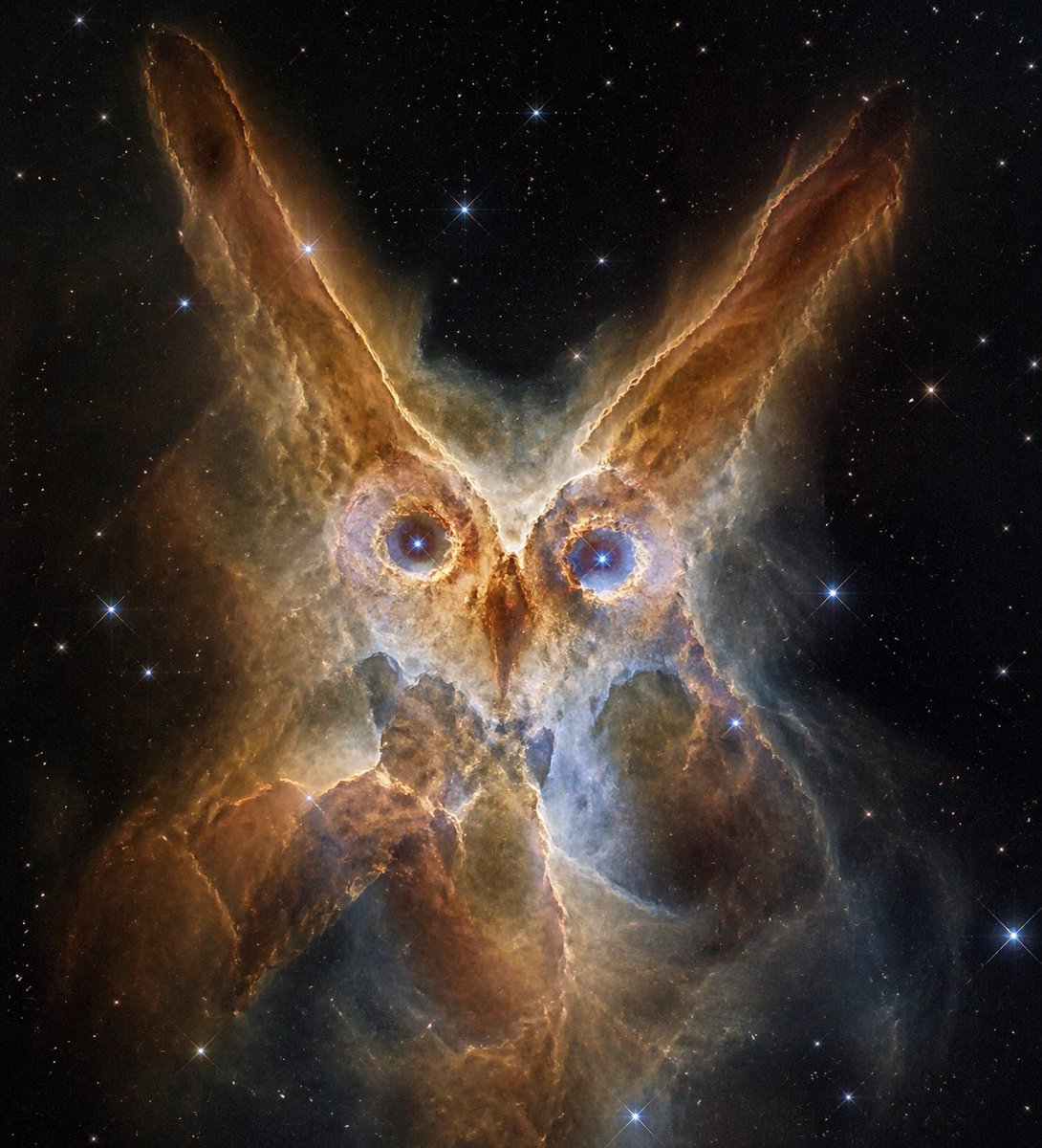 Owl-Shaped Nebula in Deep Space preview image
