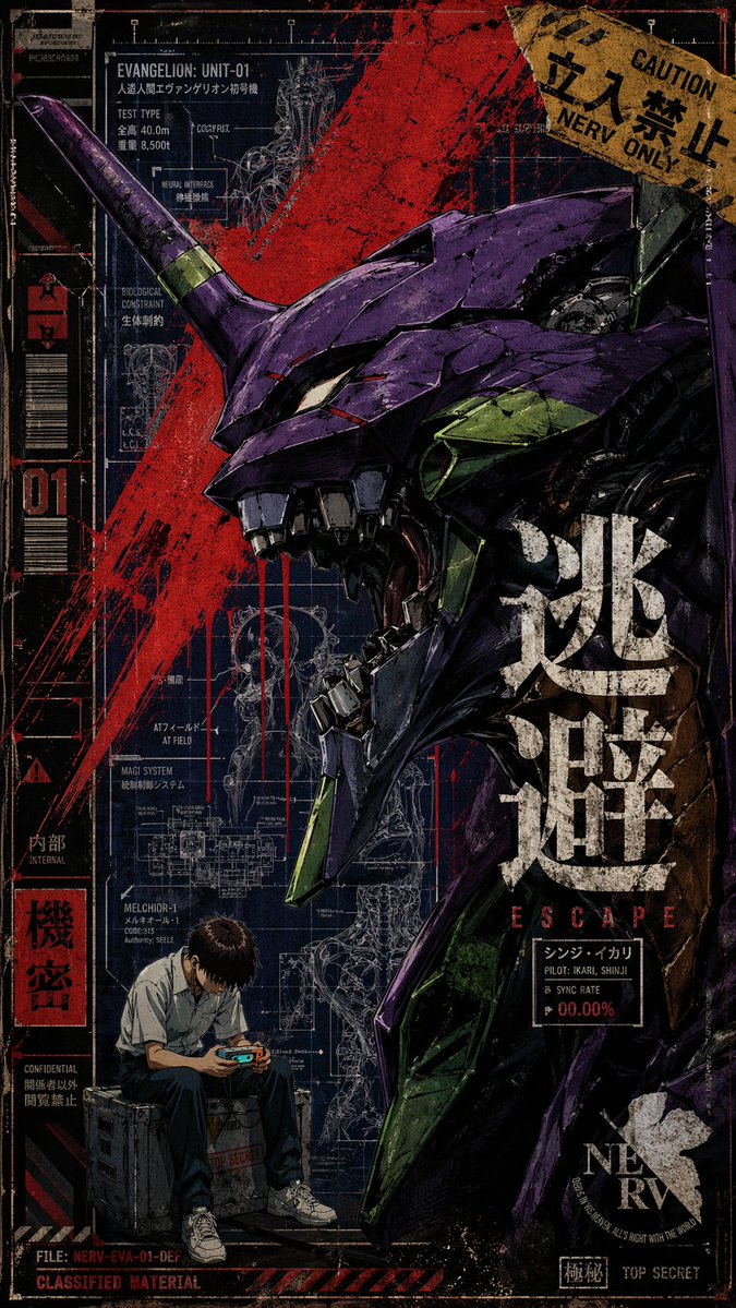 Gritty Evangelion Unit-01 Poster preview image
