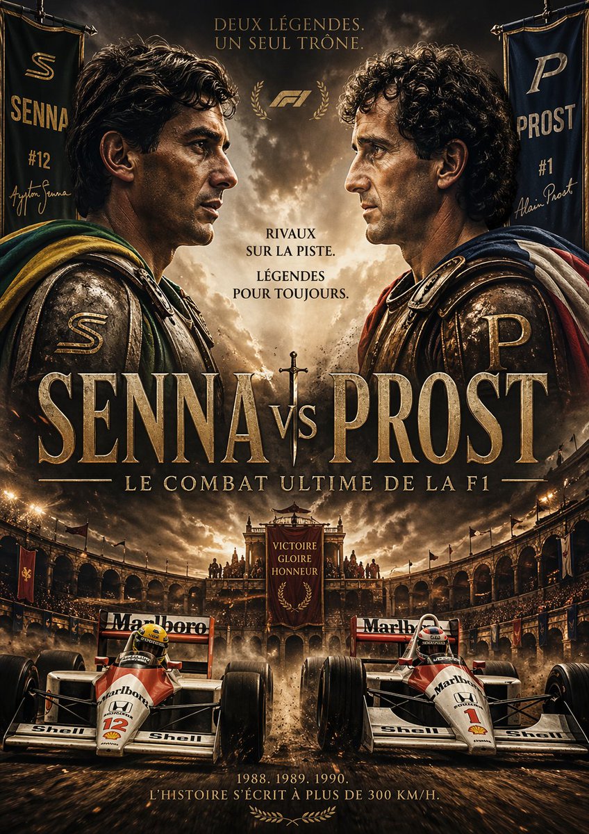 Epic Senna vs Prost Gladiator Poster preview image