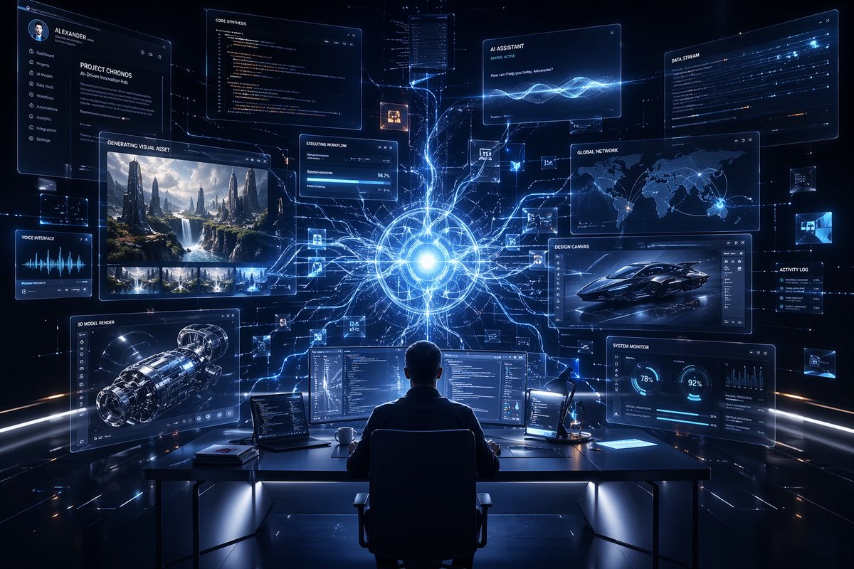 Premium Futuristic AI Workspace preview image