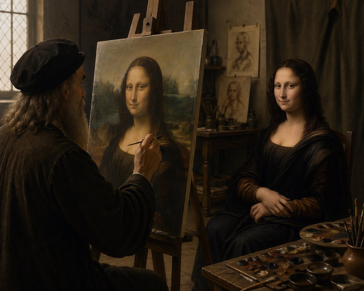 Leonardo Painting the Mona Lisa preview image