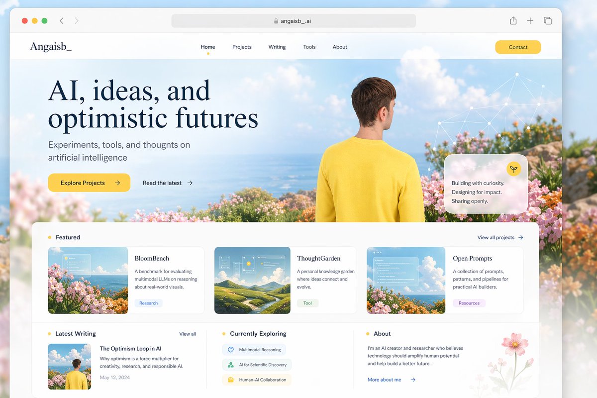 Optimistic AI Portfolio Landing Page preview image