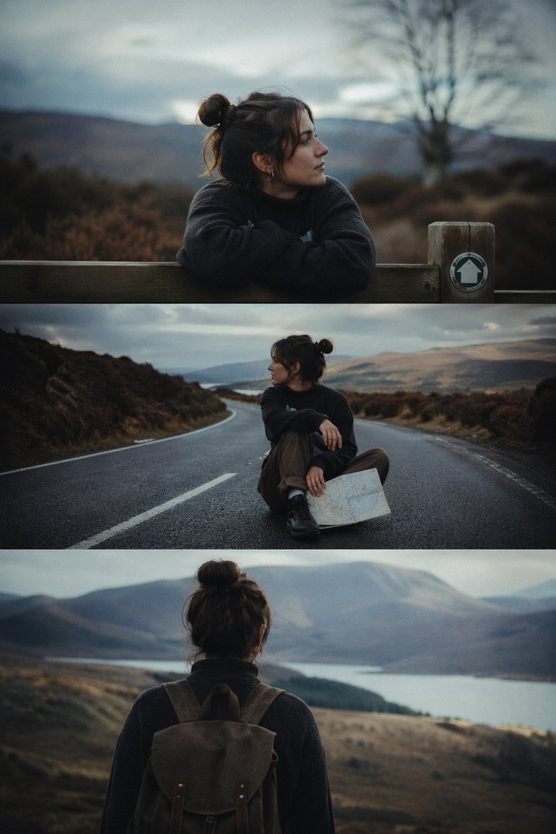 Cinematic 3-Frame Solo Travel Stills preview image