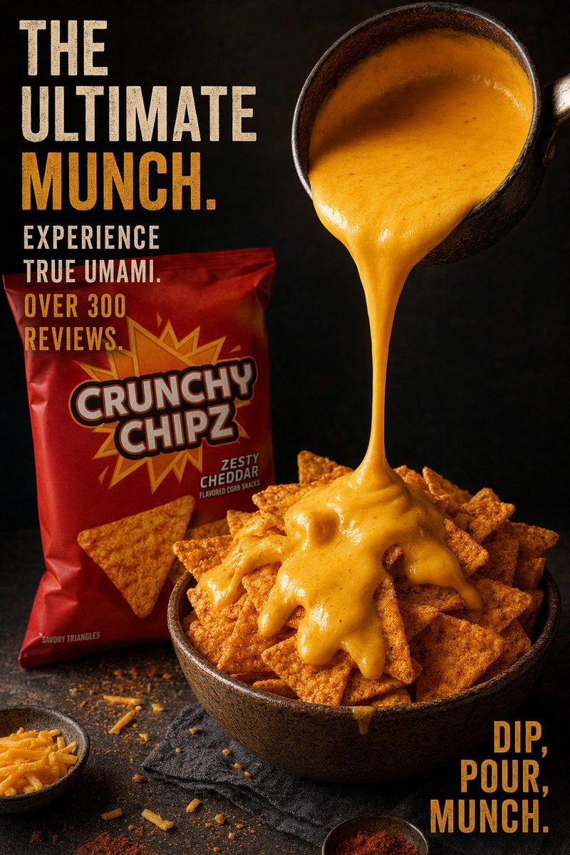 Cheesy Chips Snack Ad Poster preview image