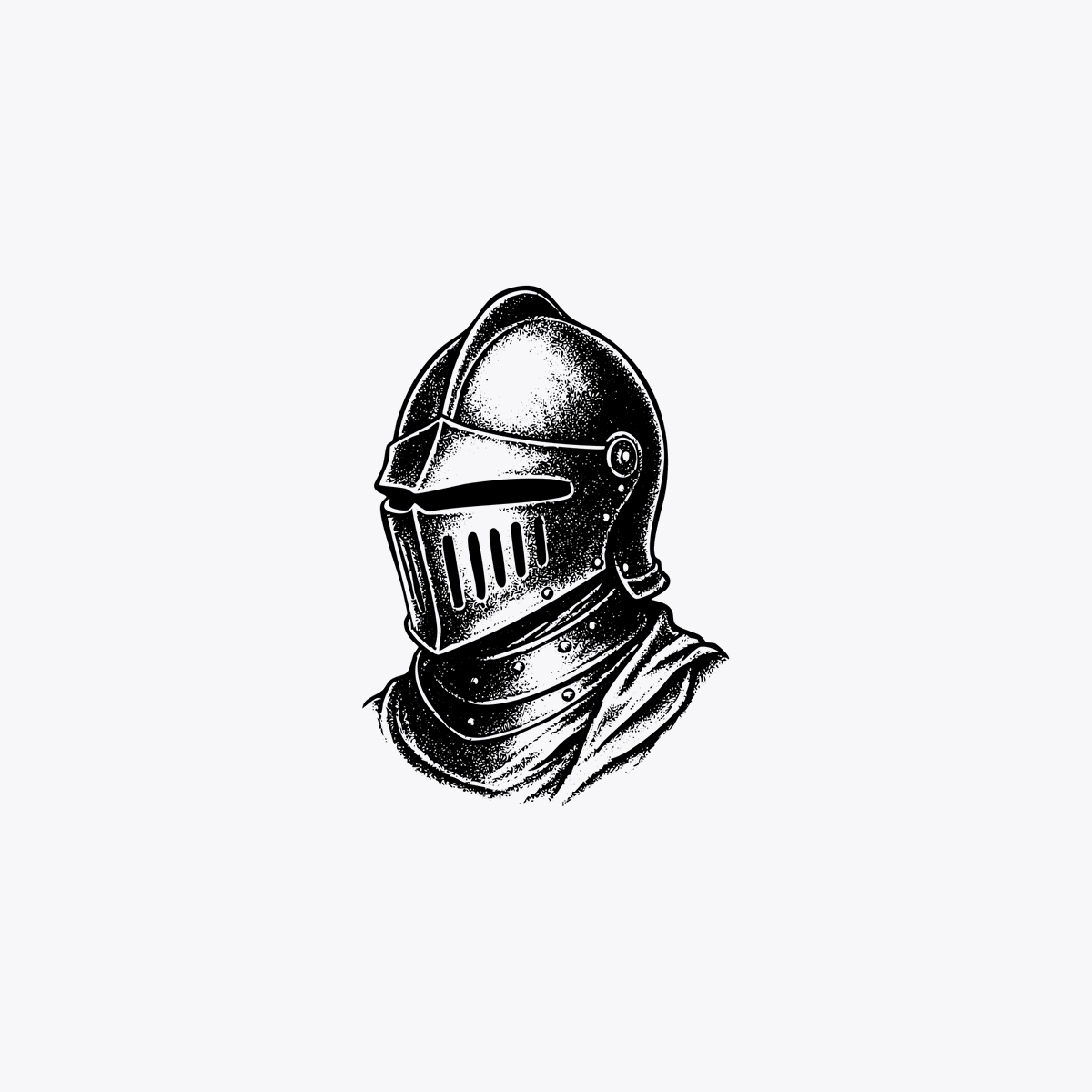 Vintage Knight Helmet Etching preview image
