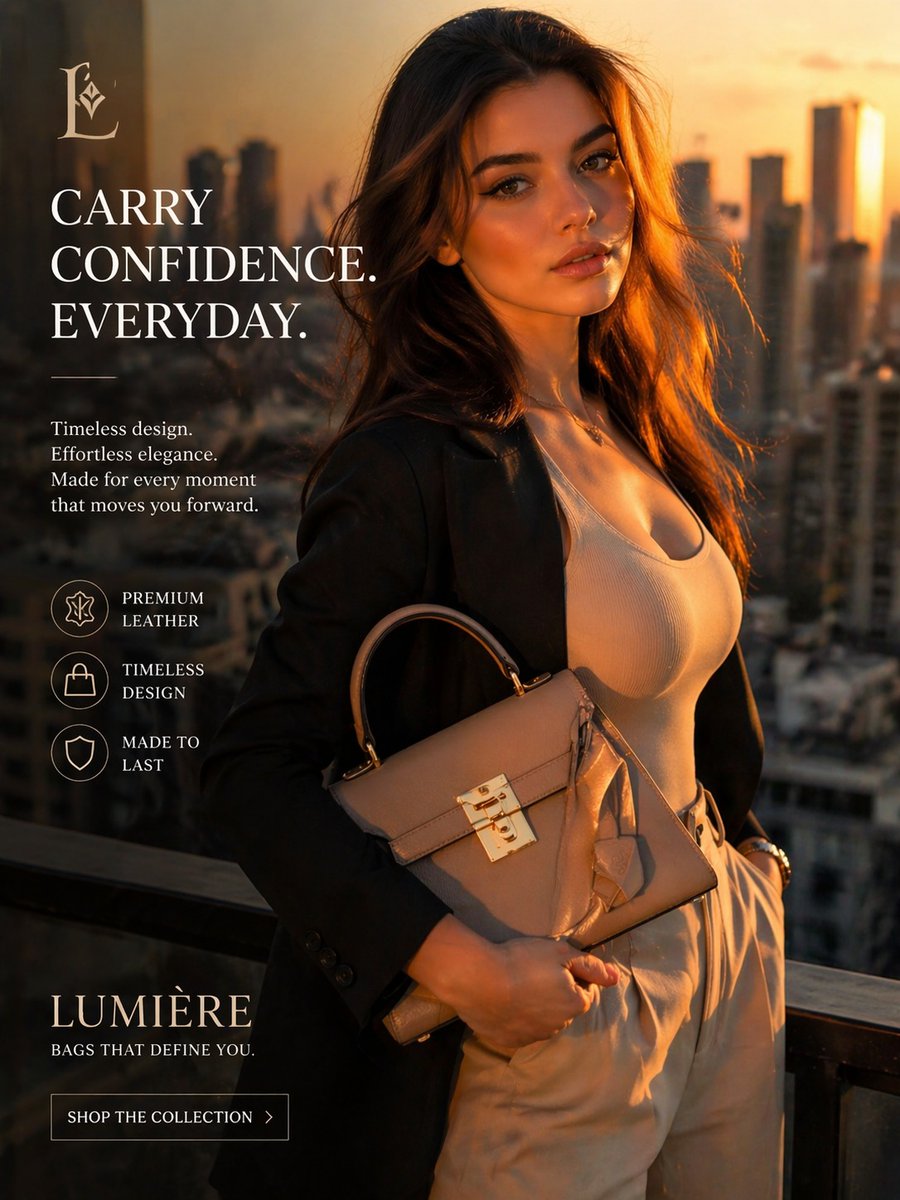 Luxury Handbag Sunset Ad preview image