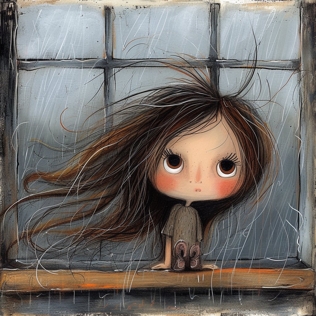 Surreal Woman at a Weathered Window preview image