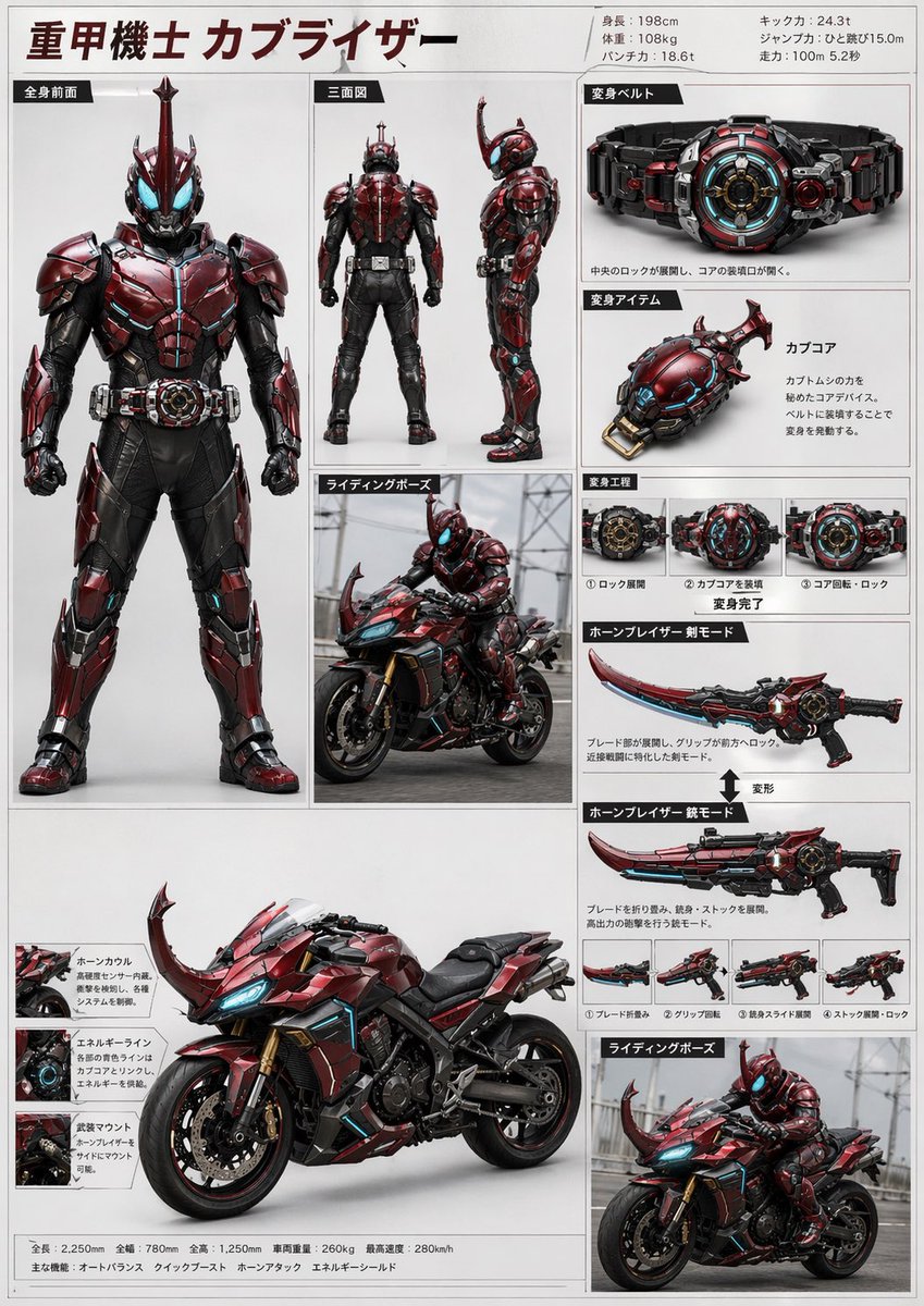 Tokusatsu Hero Reference Sheet preview image